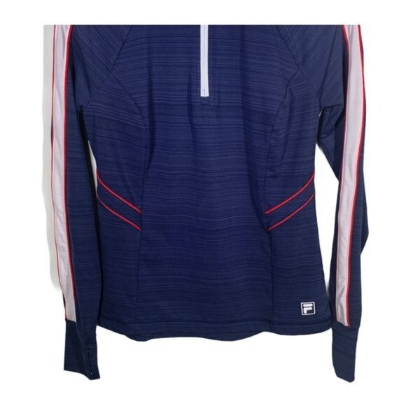 Fila Women’s Small Navy 1/4 Zip Pullover Activewear Running Workout Top - Picture 3 of 11